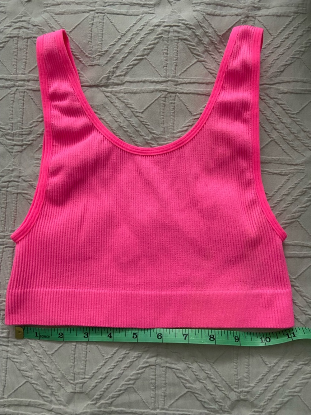 Sunday Best Hot Pink Ribbed Tank Crop Top - Picture 8 of 9